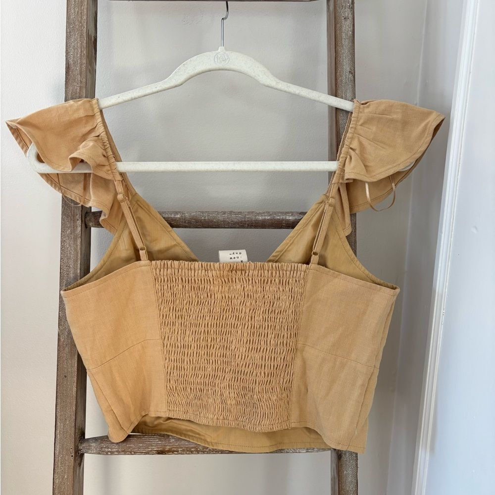 A New Day Tan Crop Top - Picture 2 of 3